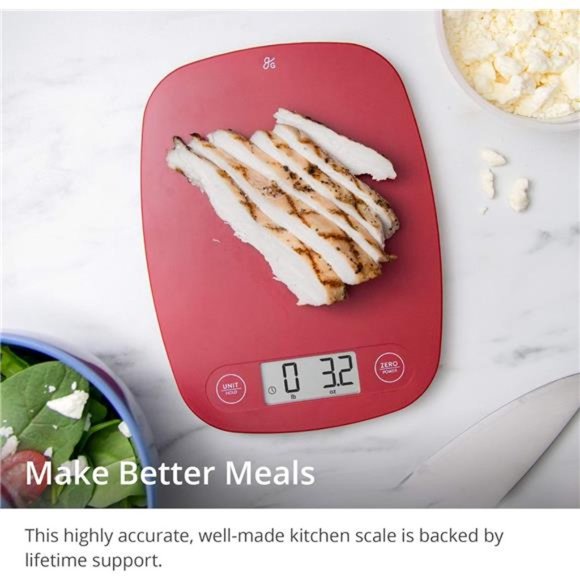 Digital Food Kitchen Scale (Cherry Red) - Picture 4 of 5